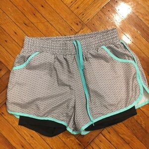 Grey and Teal Athletic Shorts